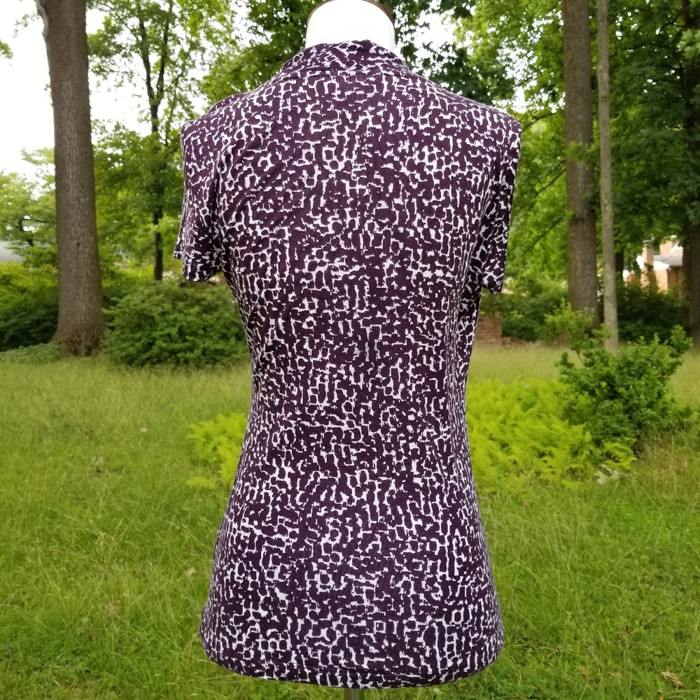 Banana Republic V-neck Purple Abstract Print Top XS - Picture 9 of 10